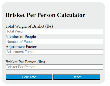 brisket per person calculator