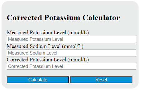 corrected potassium calculator