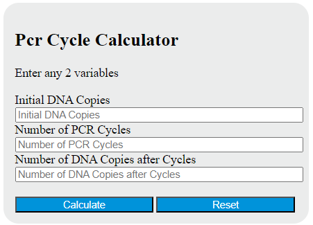 pcr cycle calculator