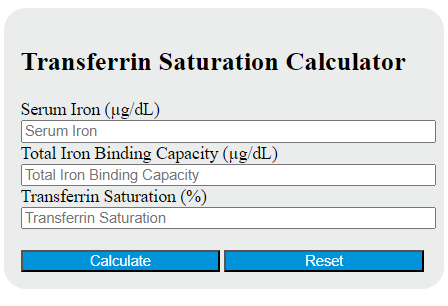 transferrin saturation calculator