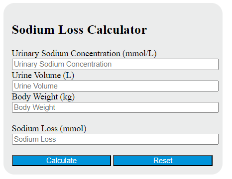 sodium loss calculator