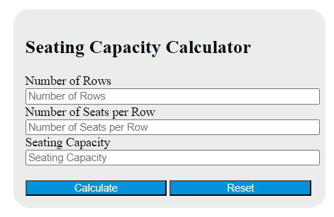 seating capacity calculator