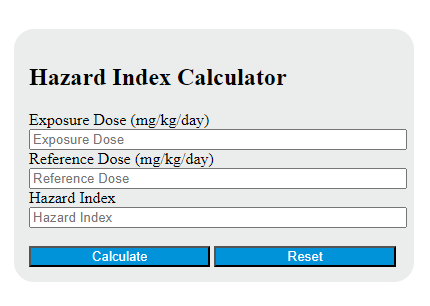 hazard index calculator