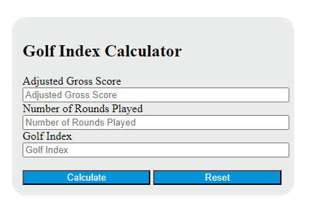 golf index calculator
