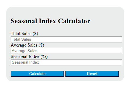 seasonal index calculator
