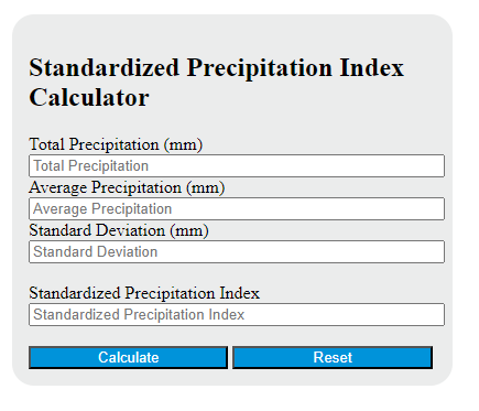 standard precipitation index calculator