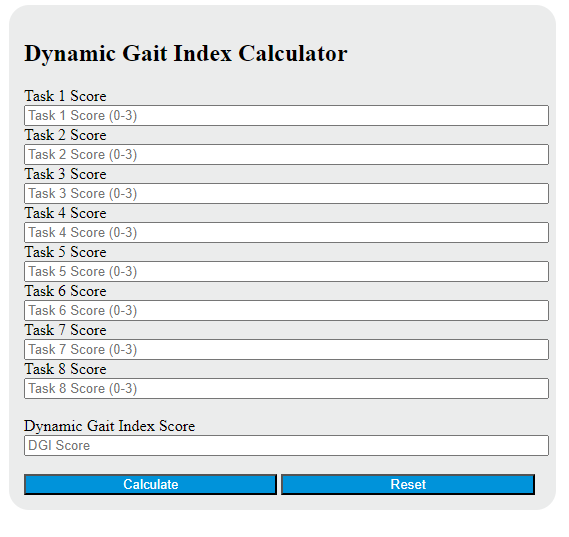 dynamic gait index calculator