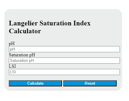 Langelier Saturation Index Calculator