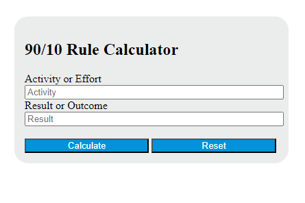 90/10 rule calculator