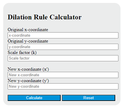 dilation rule calculator