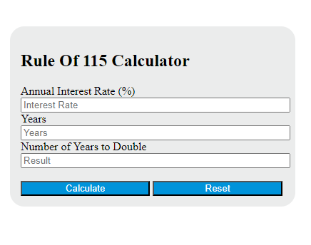 rule of 115 calculator