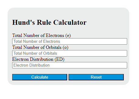 hund's rule calculator