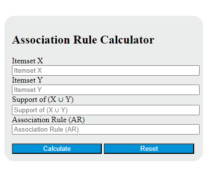 association rule calculator