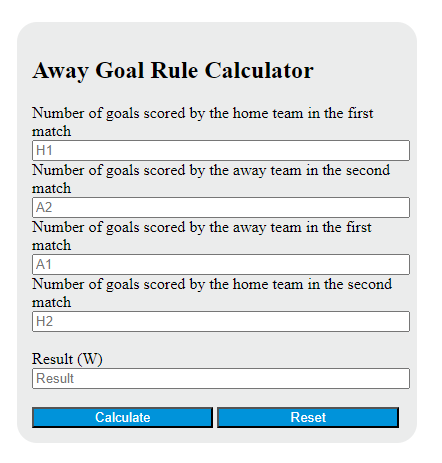 away goal rule calculator