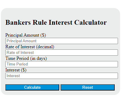 bankers rule interest calculator