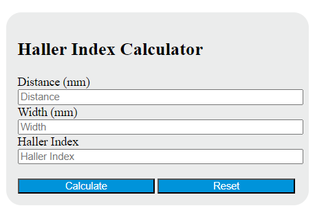 haller index calculator