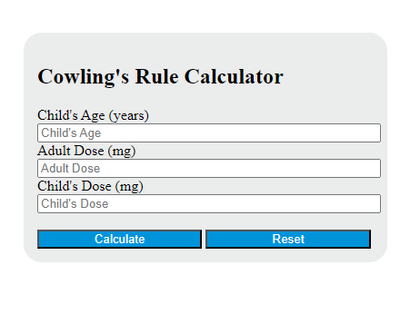 cowling's rule calculator