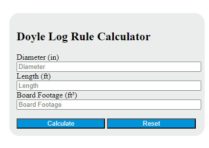 Doyle log rule calculator