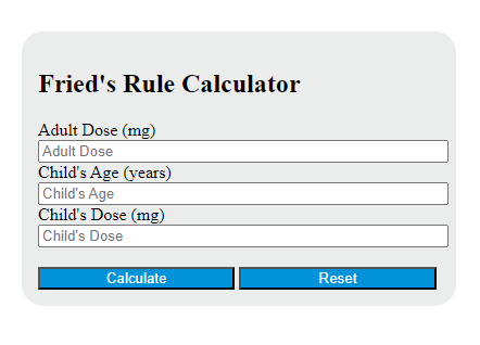 fried's rule calculator