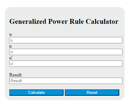 generalized power rule calculator