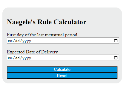 naegele's rule calculator