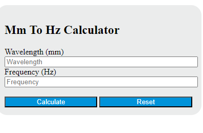 mm to hz calculator