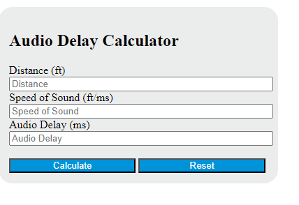 audio delay calculator