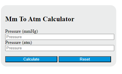 mm to atm calculator