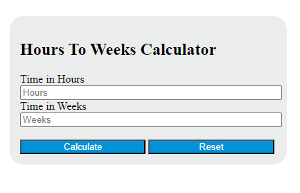 hours to weeks calculator