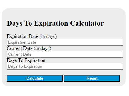 days to expiration calculator