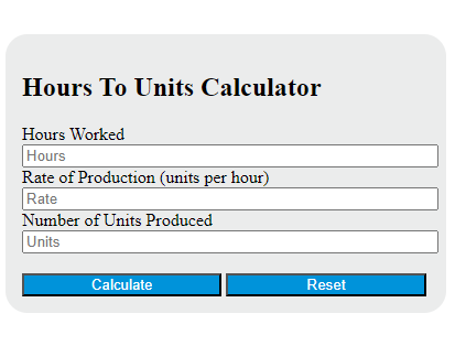 hours to units calculator