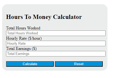 hours to money calculator
