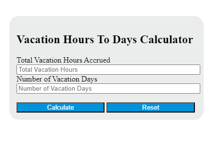 vacation hours to days calculator