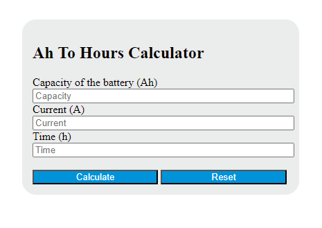 ah to hours calculator