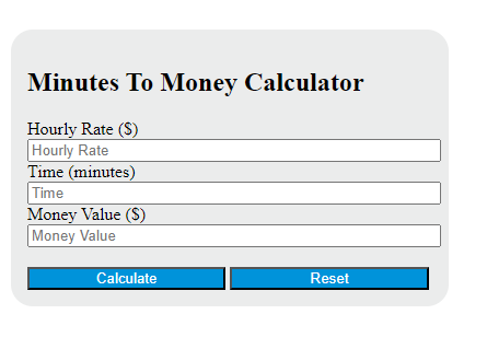 minutes to money calculator