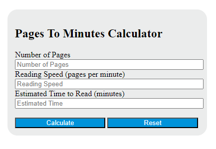 pages to minutes calculator