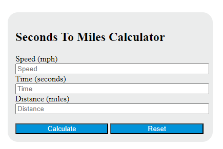 seconds to miles calculator