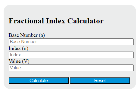 fractional index calculator