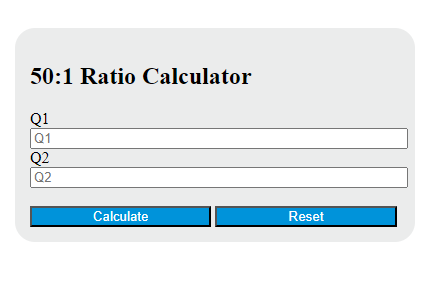 50:1 ratio calculator