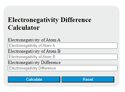 electronegativity difference calculator