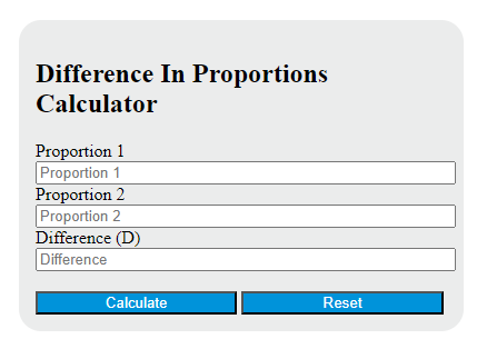 difference in proportions calculator