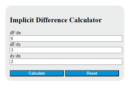 implicit difference calculator