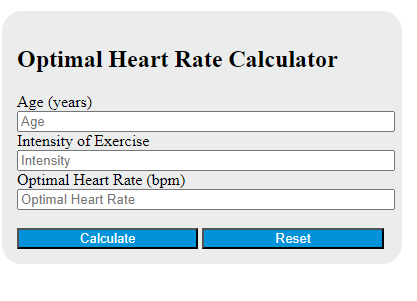 optimal heart rate calculator