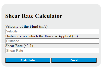 shear rate calculator