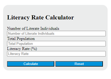 literacy rate calculator