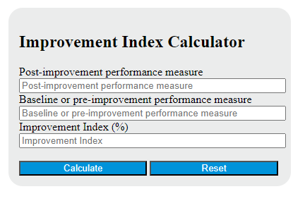 improvement index calculator