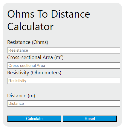 ohms to distance calculator