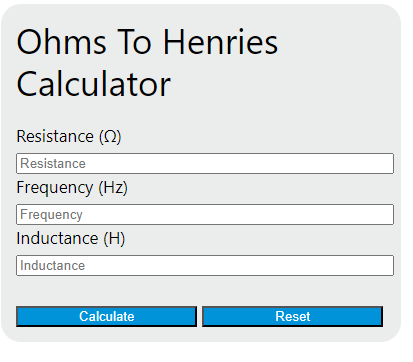 ohms to henries calculator