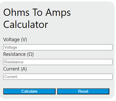 ohms to amps calculator