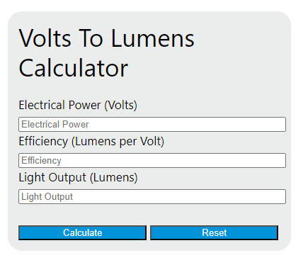 volts to lumens calculator